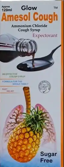 Amesol Cough (Ammonium Chloride) Expectorant Cough Syrup Sugar Free 120 ml