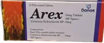 Arex (Cetirizine Hydrochloride) 10 mg Film-coated Tablets - 10 Tablets