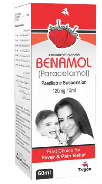 Benamol (Paracetamol 120 mg/5 ml) Paediatric Suspension - 60 ml - Strawberry Flavoured