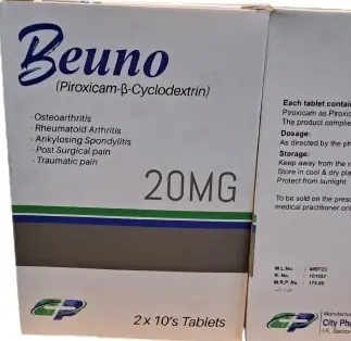 Beuno (Piroxicam--Cyclodextrin) 20 mg Tablets - 2 x 10 Tablets