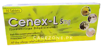 Cenex-L (Levocetirizine Dihydrochloride) 5 mg – 10 Tablets