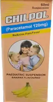 Chilpol (Paracetamol 120 mg) Paediatric Suspension - 60 ml - Banana Flavoured