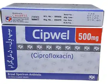 Cipwel Ciprofloxacin Tablets 500 mg 10 Film-Coated Tablets Pack