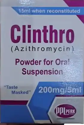 Clinthro Azithromycin Oral Suspension 200 mg / 5 ml – 15 ml Bottle