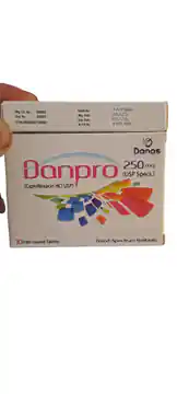 Danpro Ciprofloxacin Tablets 250 mg – 10 Film-Coated Tablets Pack