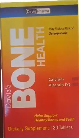 Davis's Bone Health Calcium Vitamin D3 Tablets - 30 Tablets