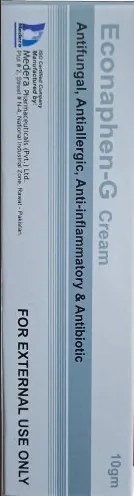 Econaphen-G Cream (Antifungal, Antiallergic, Anti-inflammatory & Antibiotic) - 10 gm - For External Use Only
