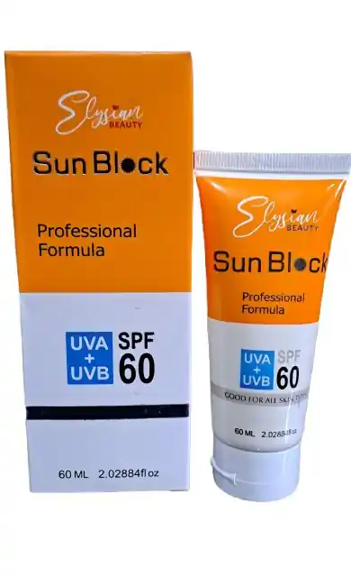 Elysian Beauty Sun Block Professional Formula SPF 60 (UVA + UVB) – 60 ml