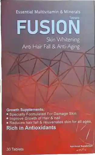 FUSION Tablets (Essential Multivitamin & Minerals) Skin Whitening, Anti Hair Fall & Anti-Aging – 30 Tablets