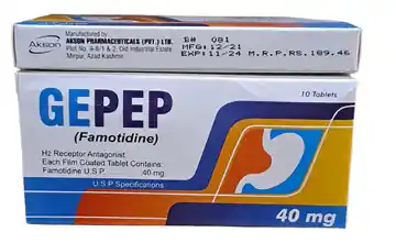 Gepep Famotidine Tablets 40 mg – 10 Tablets Pack