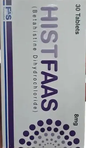 Histfaas (Betahistine Dihydrochloride) 8 mg – 30 Tablets