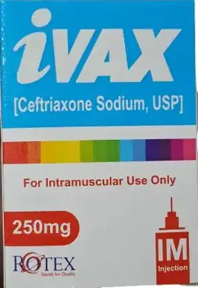 iVAX (Ceftriaxone Sodium USP) 250 mg IM Injection