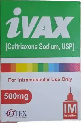 Ivax Injection (Ceftriaxone Sodium USP) 500mg � IM Use
