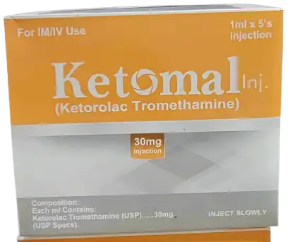 Ketomal Injection (Ketorolac Tromethamine) 30mg 1ml x 5 Ampoules