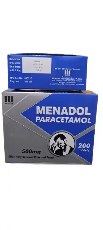 MENADOL PARACETAMOL 500 mg Tablets - 200 Tablets