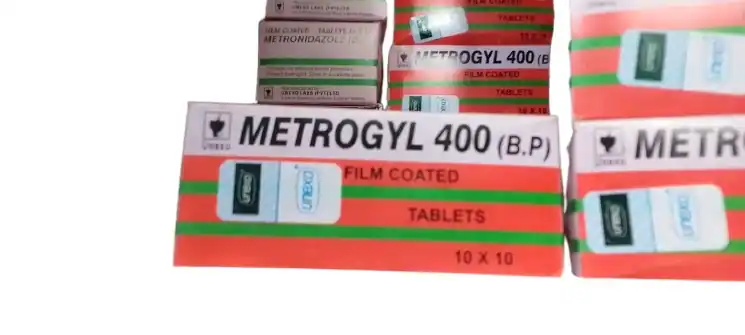 METROGYL 400 (Metronidazole B.P.) Film Coated Tablets 400 mg – 100 Tablets (10x10)