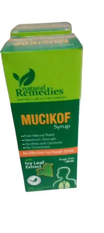 Mucikof Syrup (Effective Ivy Cough Syrup) with Ivy Leaf Extract, Sugar Free – 120 ml