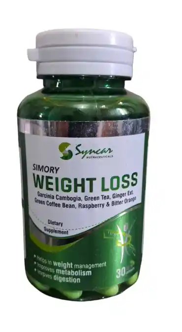 Simory WEIGHT LOSS Capsules (Garcinia Cambogia, Green Tea, Ginger Ext., Green Coffee Bean, Raspberry & Bitter Orange) – 30 Capsules