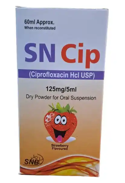 SN Cip Ciprofloxacin Oral Suspension 125 mg / 5 ml � 60 ml Bottle