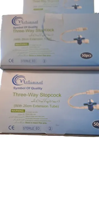 Three-Way Stopcock with 20 cm Extension Tube - Sterile EO - 50 pcs