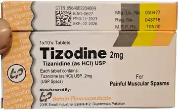 Tizodine (Tizanidine HCl) 2 mg – 10 Tablets