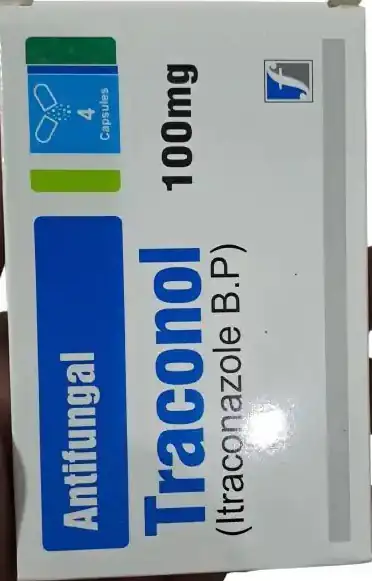 Traconol (Itraconazole B.P.) Antifungal 100 mg 4 Capsules