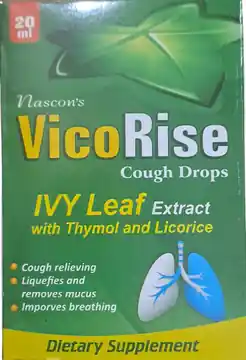 VicoRise Ivy Leaf Extract with Thymol and Licorice Cough Drops - 20 ml