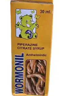 Wormonil Piperazine Citrate Syrup - 30 ml - Anthelmitic