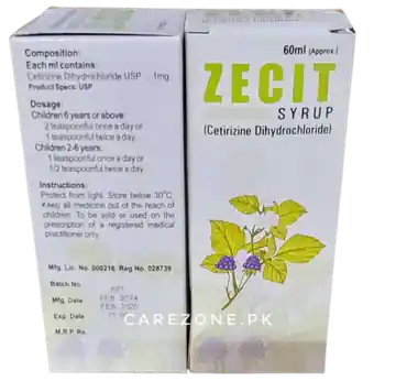 Zecit Cetirizine Dihydrochloride Syrup - 60 ml