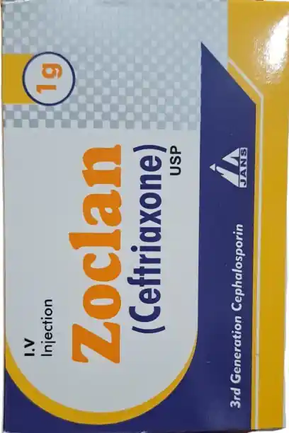 Zoclan Injection (Ceftriaxone) 1g